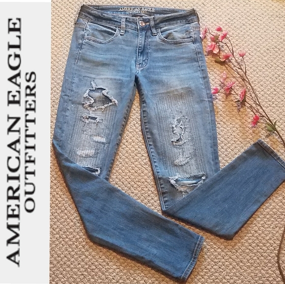 American Eagle Outfitters Denim - AEO Super Stretch distressed skinny jegging jeans